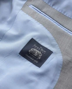 Mid-Grey Wool-Blend Tailored Suit Jacket