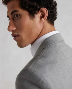 Mid-Grey Wool-Blend Tailored Suit