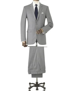 Mid-Grey Wool-Blend Tailored Suit