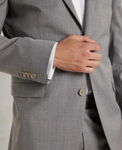 Mid-Grey Wool-Blend Tailored Suit