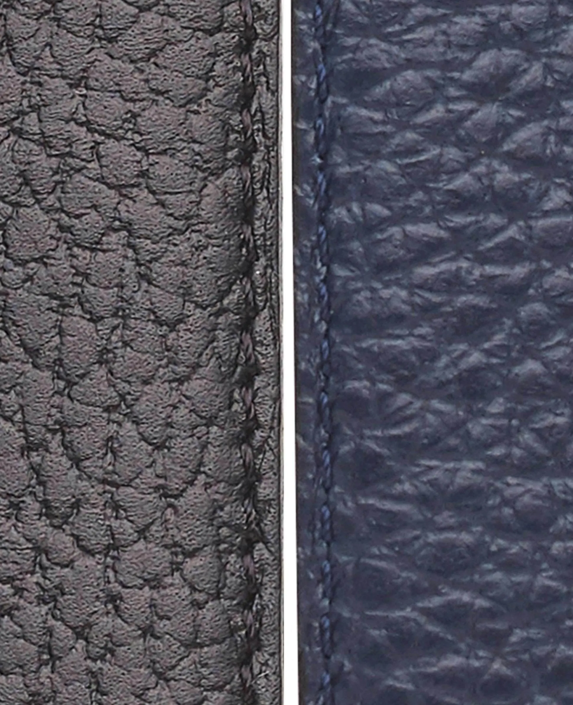 Navy Black Leather Reversible Belt