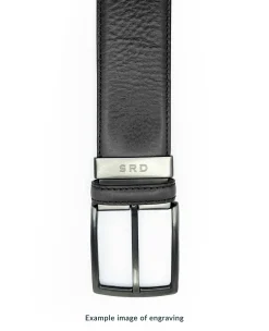Navy Black Leather Reversible Belt