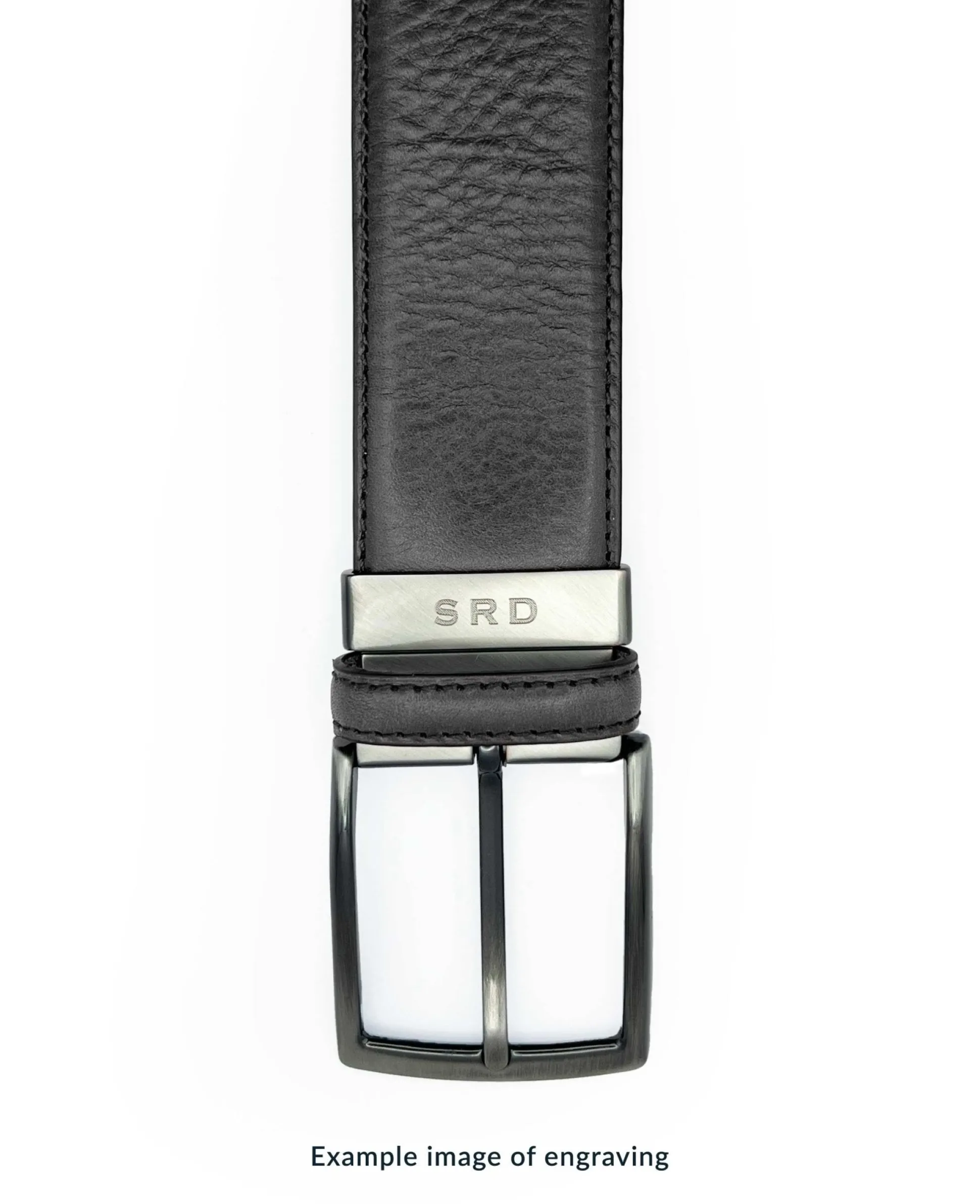 Navy Black Leather Reversible Belt