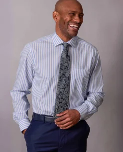 Navy Brown Paisley Silk Tie