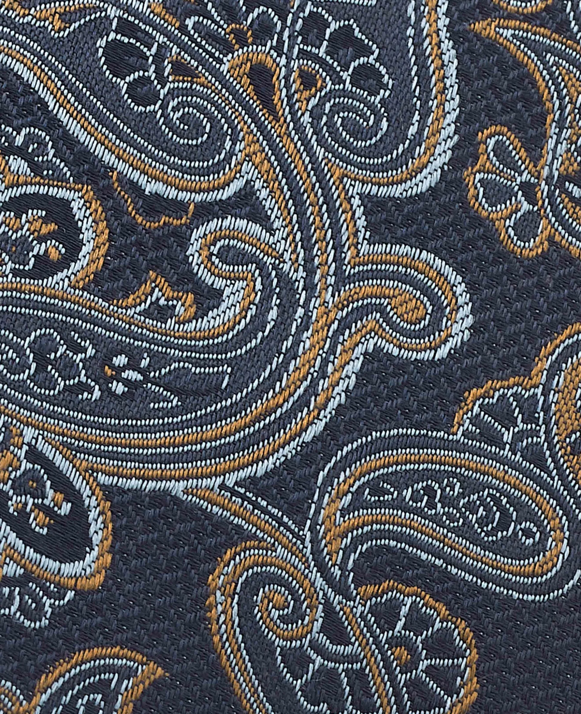Navy Brown Paisley Silk Tie