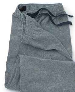 Navy Brushed Cotton Twill Herringbone Lounge Pants