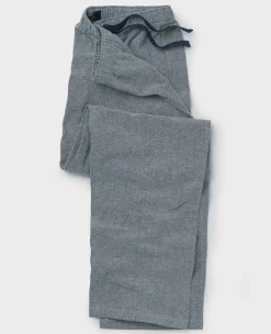 Navy Brushed Cotton Twill Herringbone Lounge Pants
