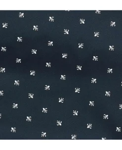 Navy Cotton Fleur De Lys Print Lounge Pants