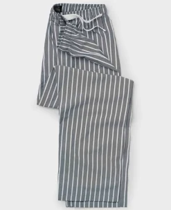 Navy Cotton Striped Lounge Pants