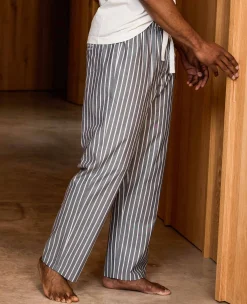 Navy Cotton Striped Lounge Pants