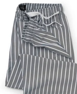 Navy Cotton Striped Lounge Pants