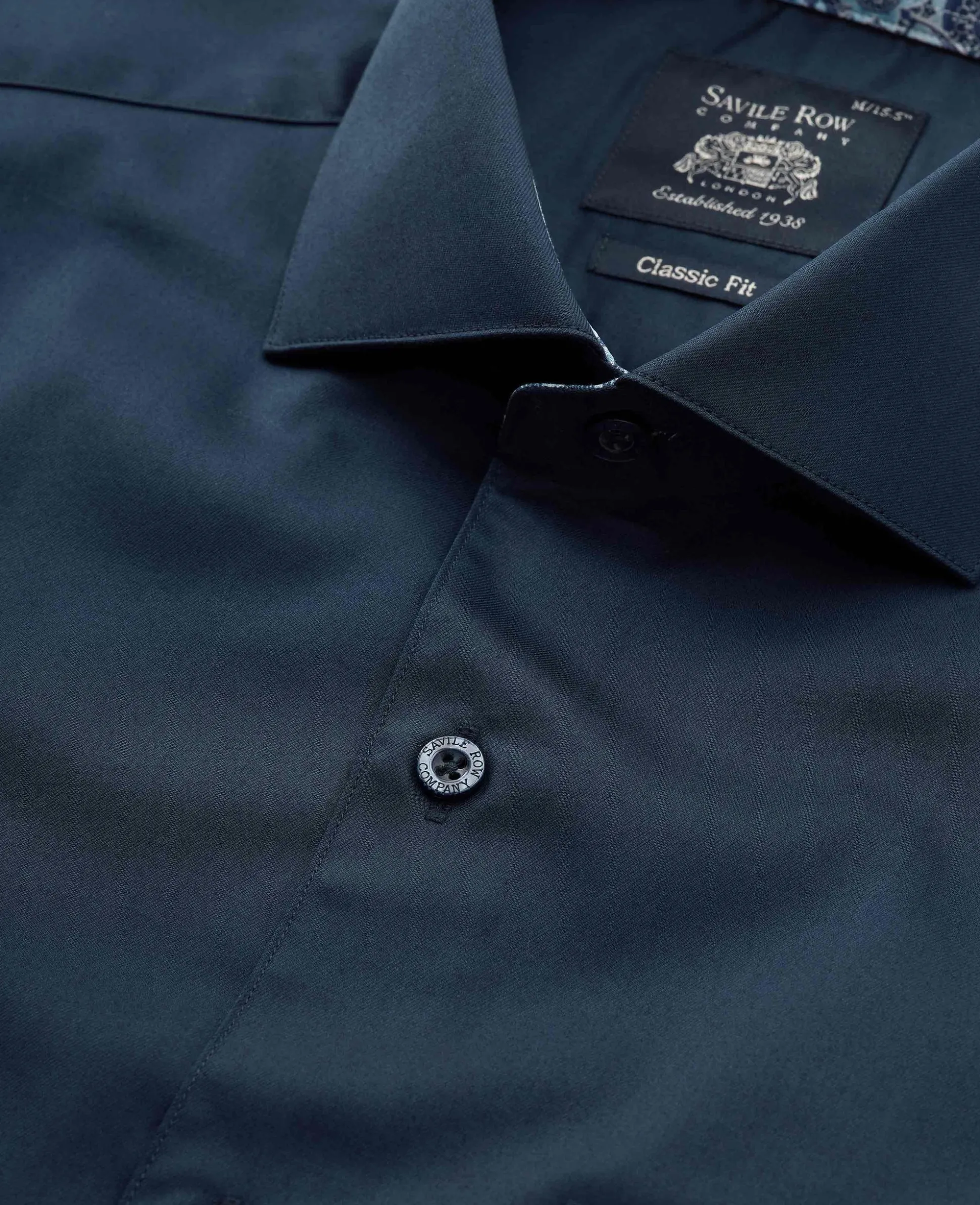 Navy Cotton Twill Classic Fit Smart-Casual Shirt - Single Cuff