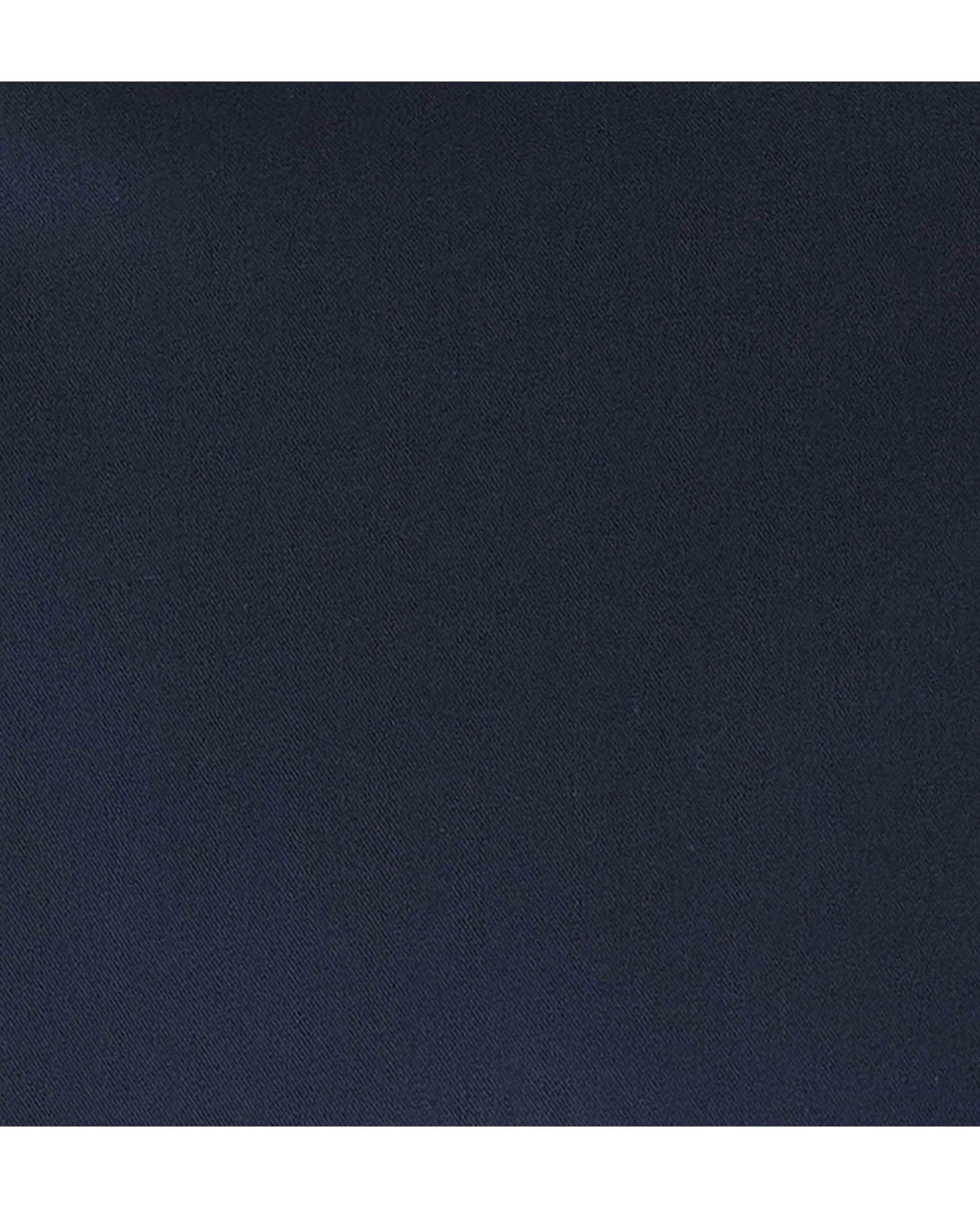 Navy Cotton Twill Classic Fit Smart-Casual Shirt - Single Cuff