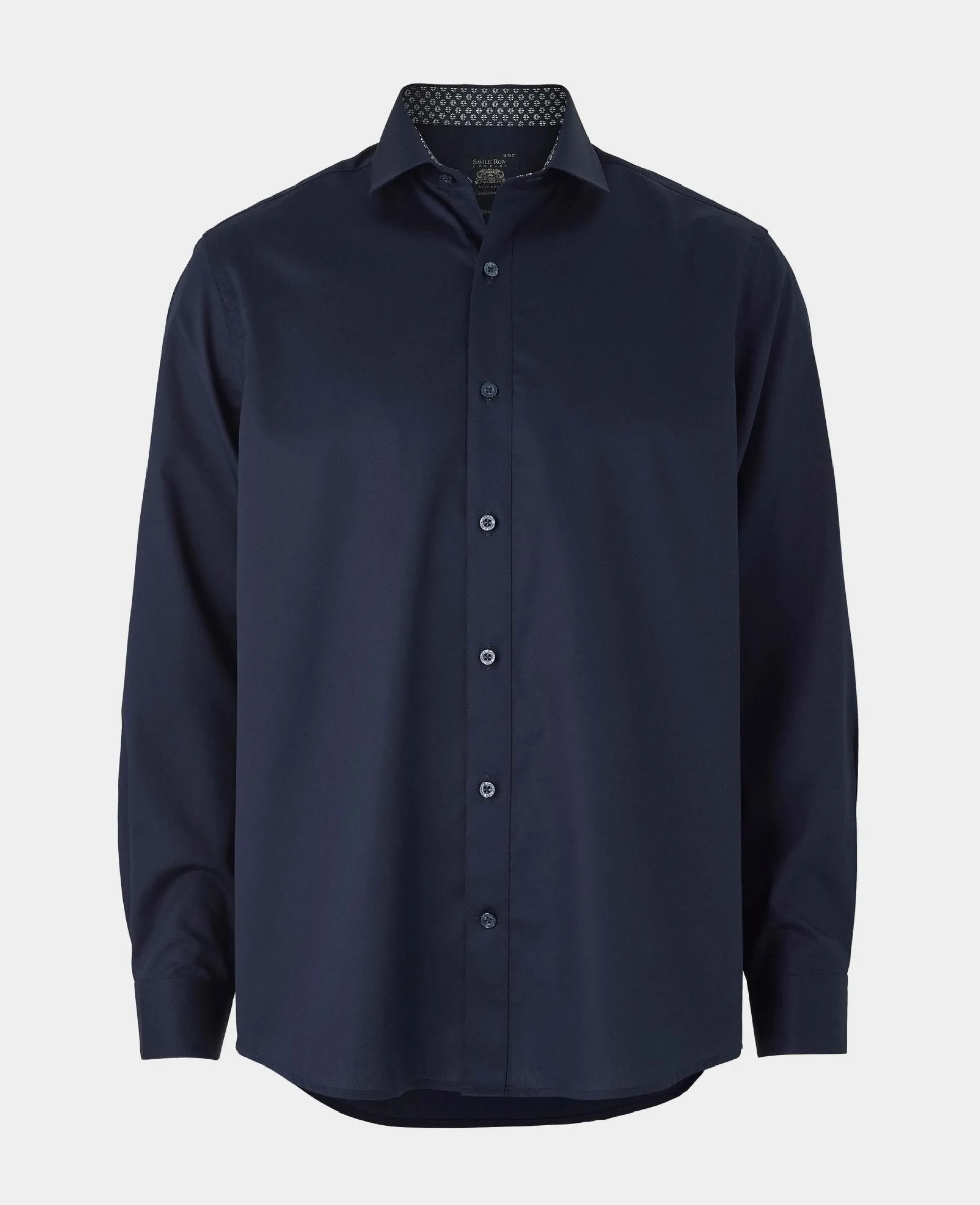 Navy Cotton Twill Classic Fit Smart-Casual Shirt - Single Cuff