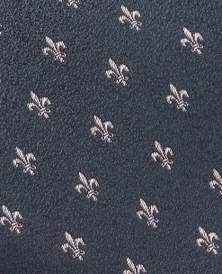 Navy Fleur De Lys Silk Tie