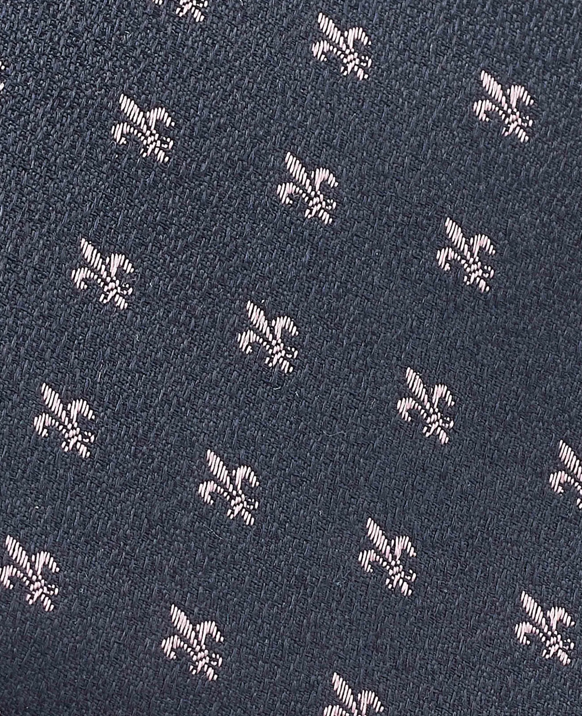 Navy Fleur De Lys Silk Tie