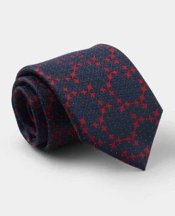 Navy Foulard Silk Tie