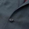 Navy Herringbone Wool-Blend Suit Jacket