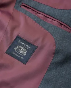 Navy Herringbone Wool-Blend Suit Jacket