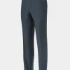 Navy Herringbone Wool-Blend Suit Trousers
