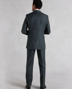 Navy Herringbone Wool-Blend Suit
