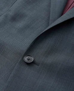 Navy Herringbone Wool-Blend Suit