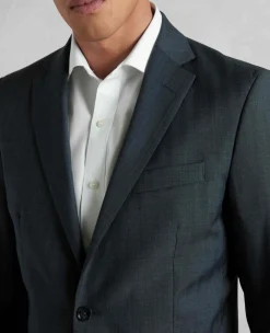 Navy Herringbone Wool-Blend Suit