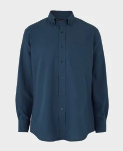 Navy Linen Cotton Classic Fit Button-Down Casual Shirt