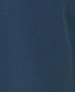 Navy Linen Cotton Classic Fit Button-Down Casual Shirt