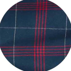 Navy Red Brushed Cotton Twill Window Check Lounge Pants