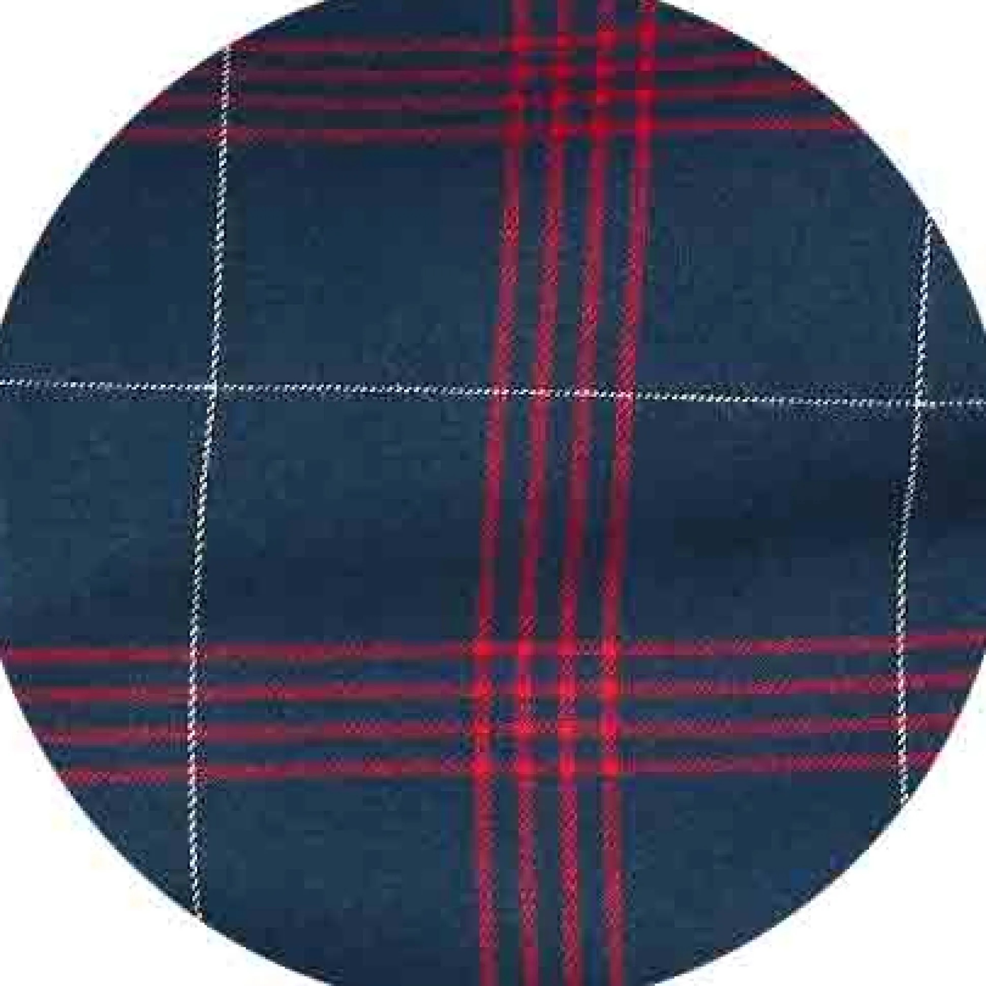 Navy Red Brushed Cotton Twill Window Check Lounge Pants