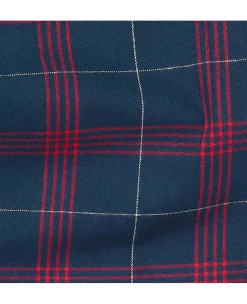 Navy Red Brushed Cotton Twill Window Check Lounge Pants