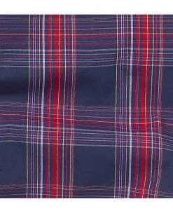 Navy Red Cotton Window Check Lounge Pants