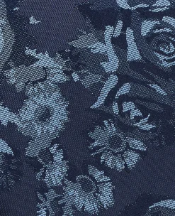 Navy Rose Silk Tie