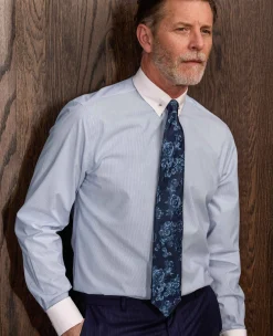 Navy Rose Silk Tie