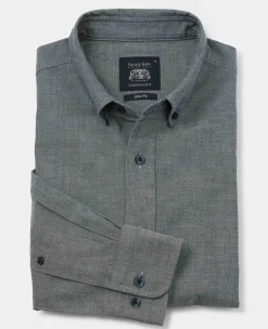 Navy Slim Fit Chambray Oxford Shirt