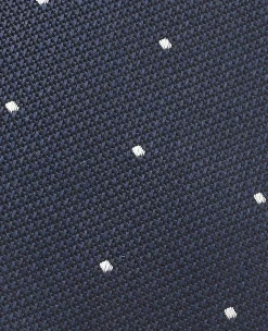 Navy Spot Silk Tie