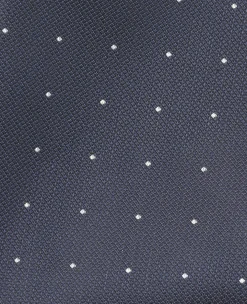 Navy Spotted Silk Pocket Square