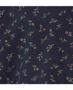 Navy Stretch Cotton Classic Fit Floral Casual Shirt