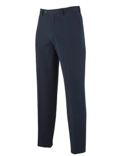 Navy Stretch Cotton Classic Fit Flat Front Chinos