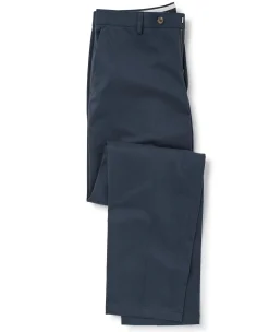 Navy Stretch Cotton Classic Fit Flat Front Chinos