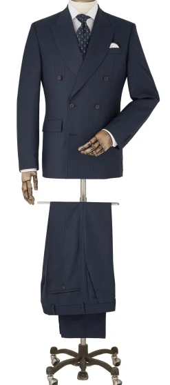 Navy Stripe Double-Breasted Suit