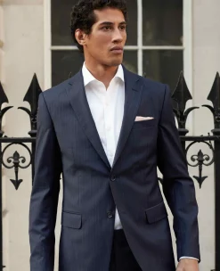 Navy Stripe Tailored Suit