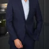 Navy Stripe Tailored Suit Jacket