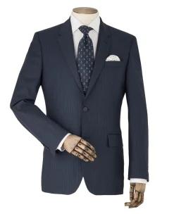 Navy Stripe Tailored Suit Jacket