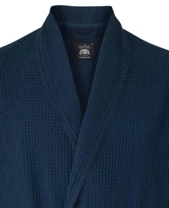 Navy Waffle Dressing Gown
