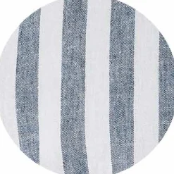 Navy White Bold Stripe Linen Cotton Classic Fit Short Sleeve Shirt