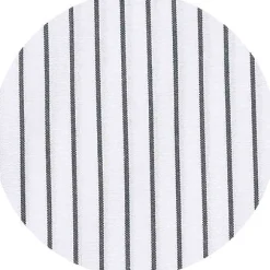 Navy White Stripe Cotton Classic Fit Formal Shirt - Double Cuff