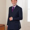 Navy Wool-Blend Double-Breasted Suit