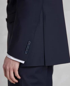 Navy Wool-Blend Double-Breasted Suit